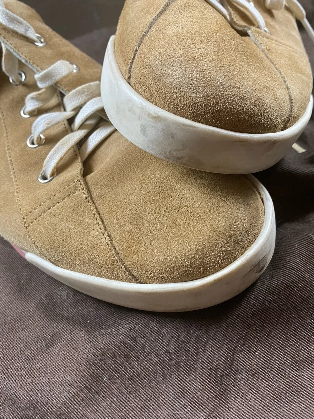 Gucci rubber tan sneakers